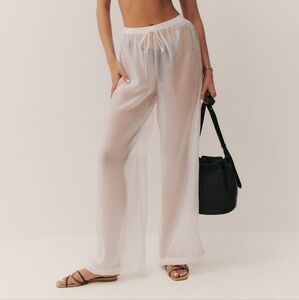 Reformation NWT Olina Pant - Medium - Sheer White